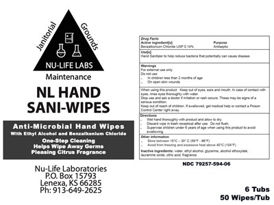 Case Label (Dp1594.fda.c06 Box Nl Hand Sani Wipes Wipes Nu Life)